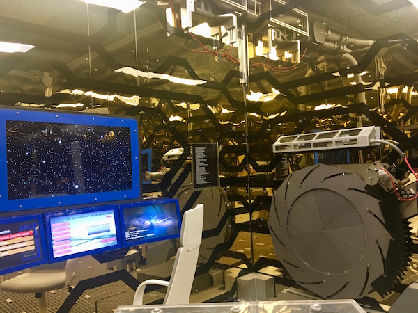 In-game: The ships helm beside and iris door.