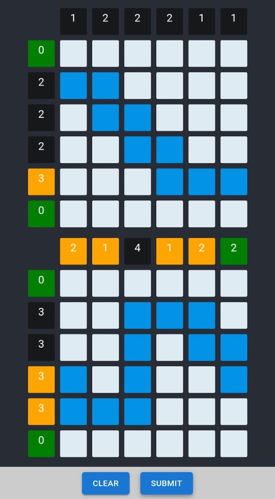 Daily puzzle with an elaborate grid layout where players have to chart a path through the grid based on numeric clues.