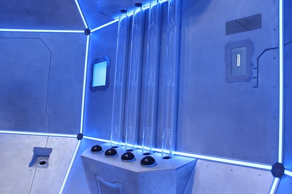 In-game: 4 transparent tubes running along the steel wall of The Dome.