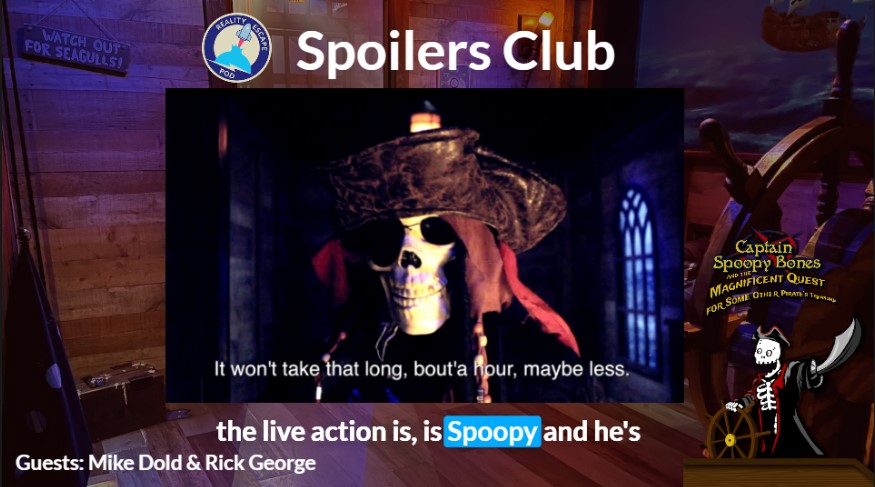 skull wearing pirate hat in a pirate themed escape room setting