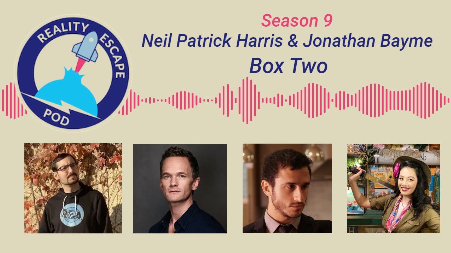 hero image for Season 9 featuring Neil Patrick Harris and Jonathan Bayme, Box Two. featuring david spira and Peih-Gee Law, along with images of Neil Patrick Harris and Jonathan Bayme