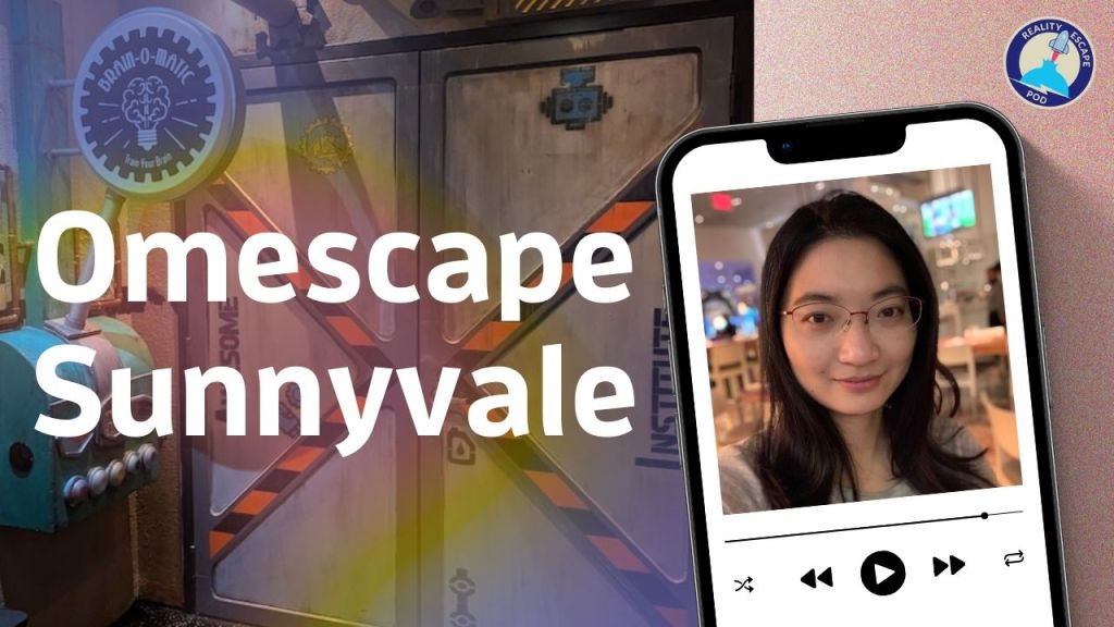 Hero image for REPOD s9E7 with asian woman with glasses smiling and image of futuristic warehouse door and words "omescape Sunnyvale"