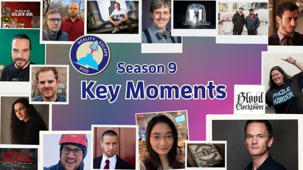 Key moments from Season 9 featuring a variety of faces and game images.