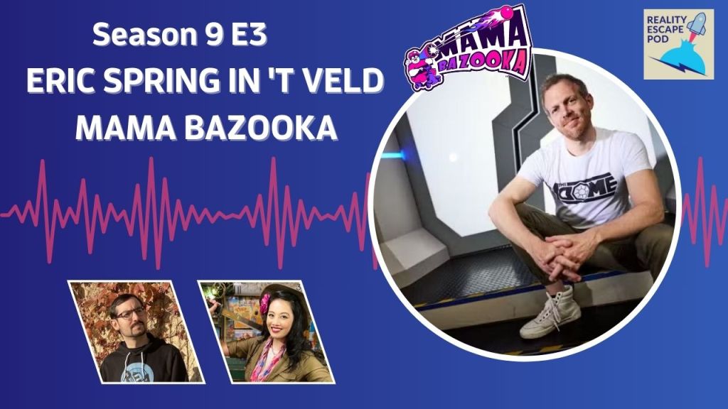 hero image for season9e3 of repod with eric spring in 't veld of mama bazooka. featuring david spira, PG Law, and Eric, who is a blond man with a short beard wearing a white t-shirt with The Dome logo