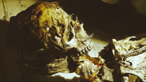 In-game: A skeleton with rotting flesh.