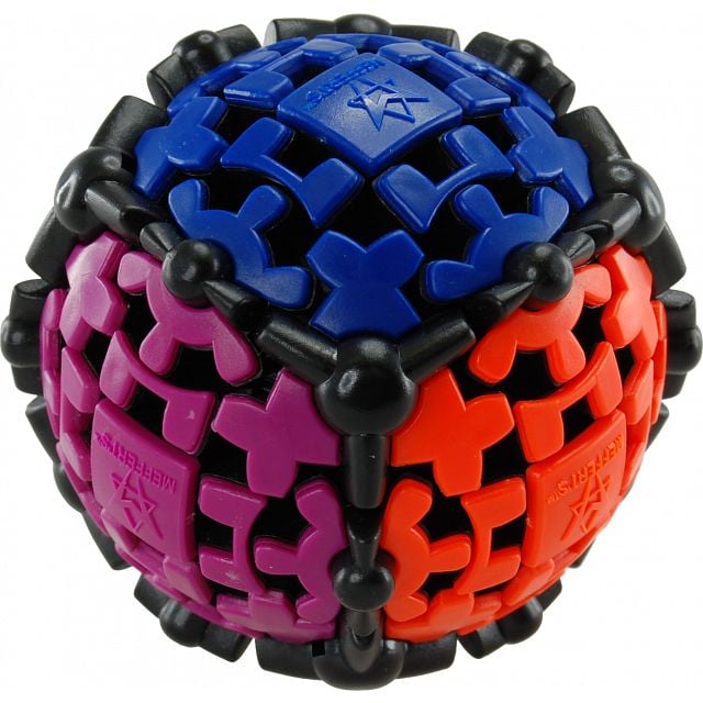 plastic cube ball made of interlocked gears