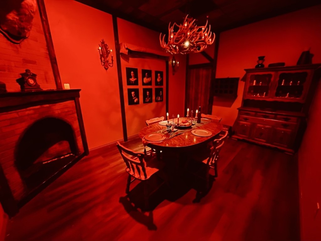 Wide view of the dinner table in a Lord's home.