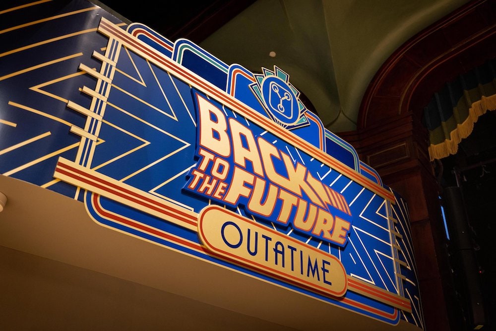 Art deco Back To The Future OUTATIME banner.
