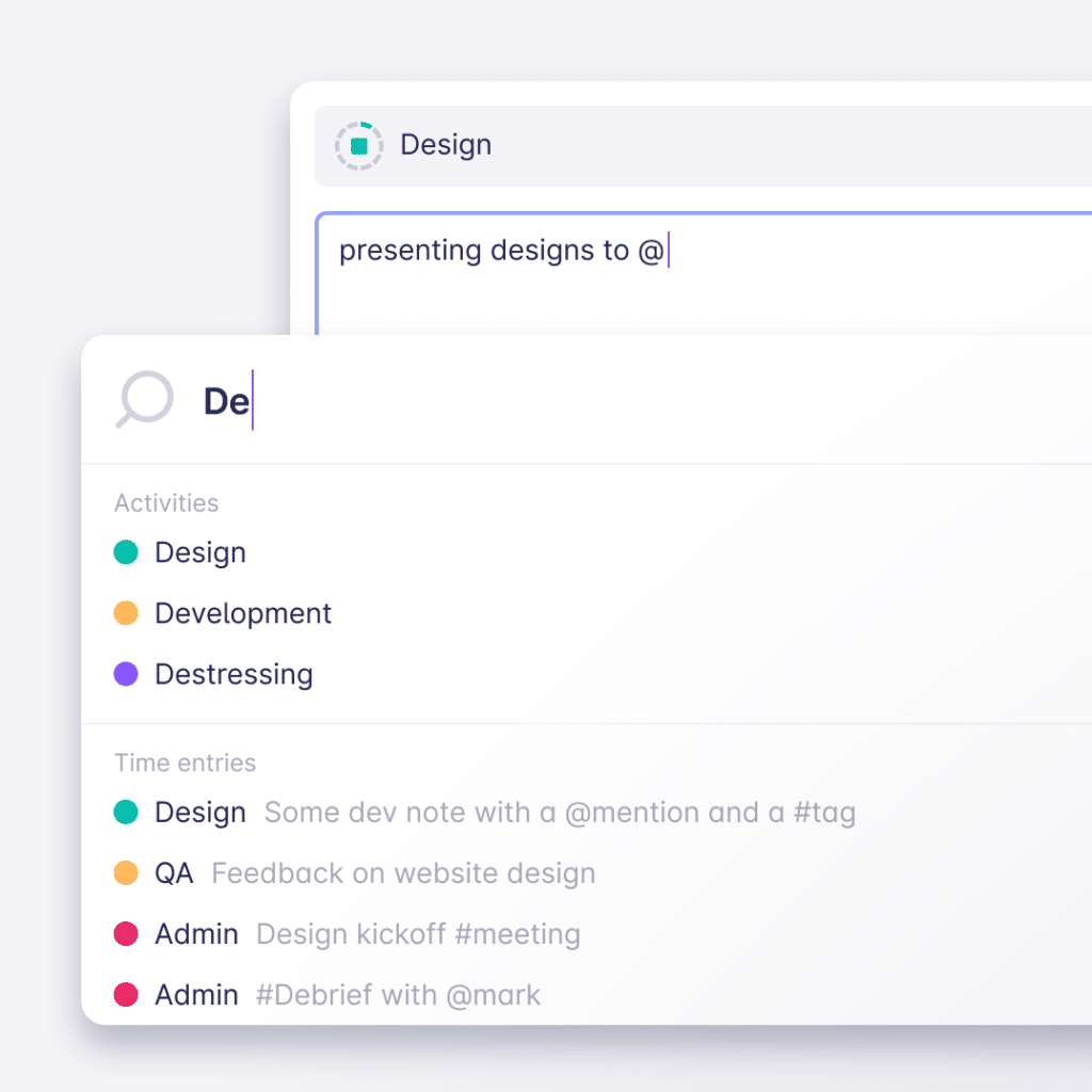 Time tracking takes less than a minute a day