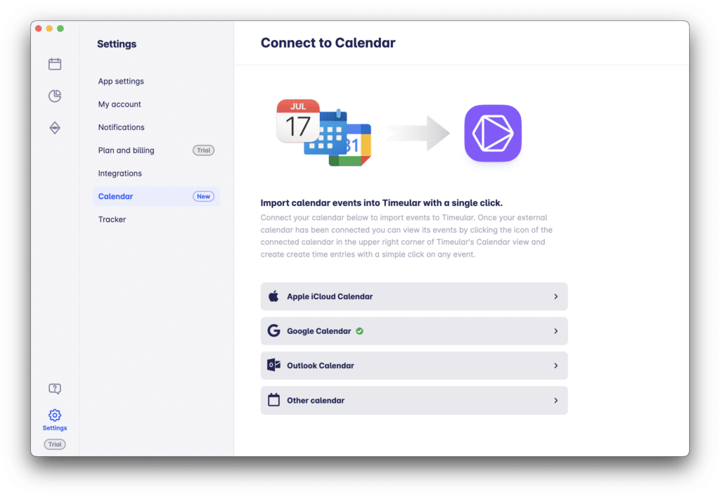 Kalender in Timeular integrieren