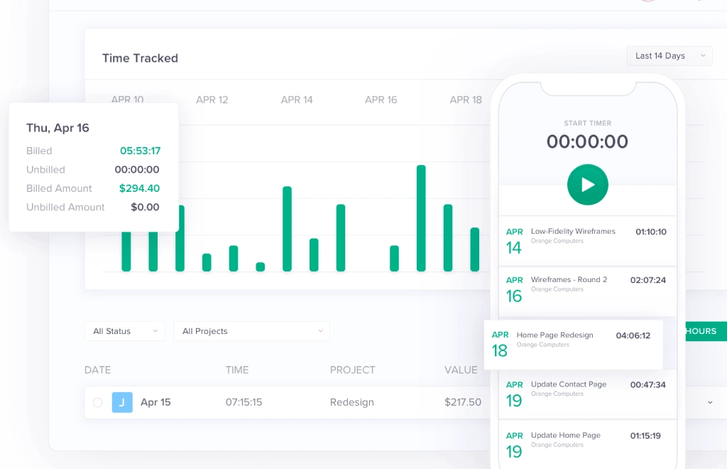 Bonsai - time tracking tool for iphone
